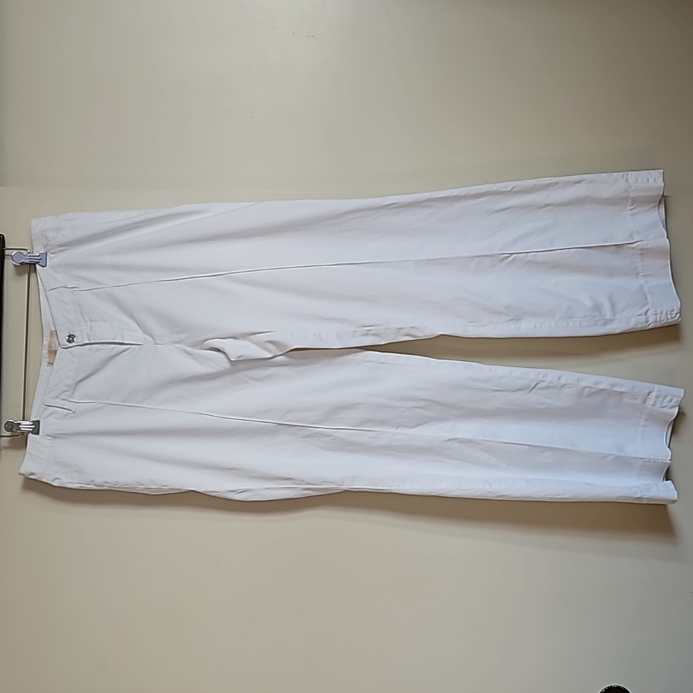 Michael Kors white trousers pants wide leg mid rise size 10